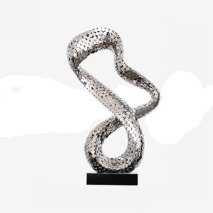 Abstract Ribbon Metal Sculpture